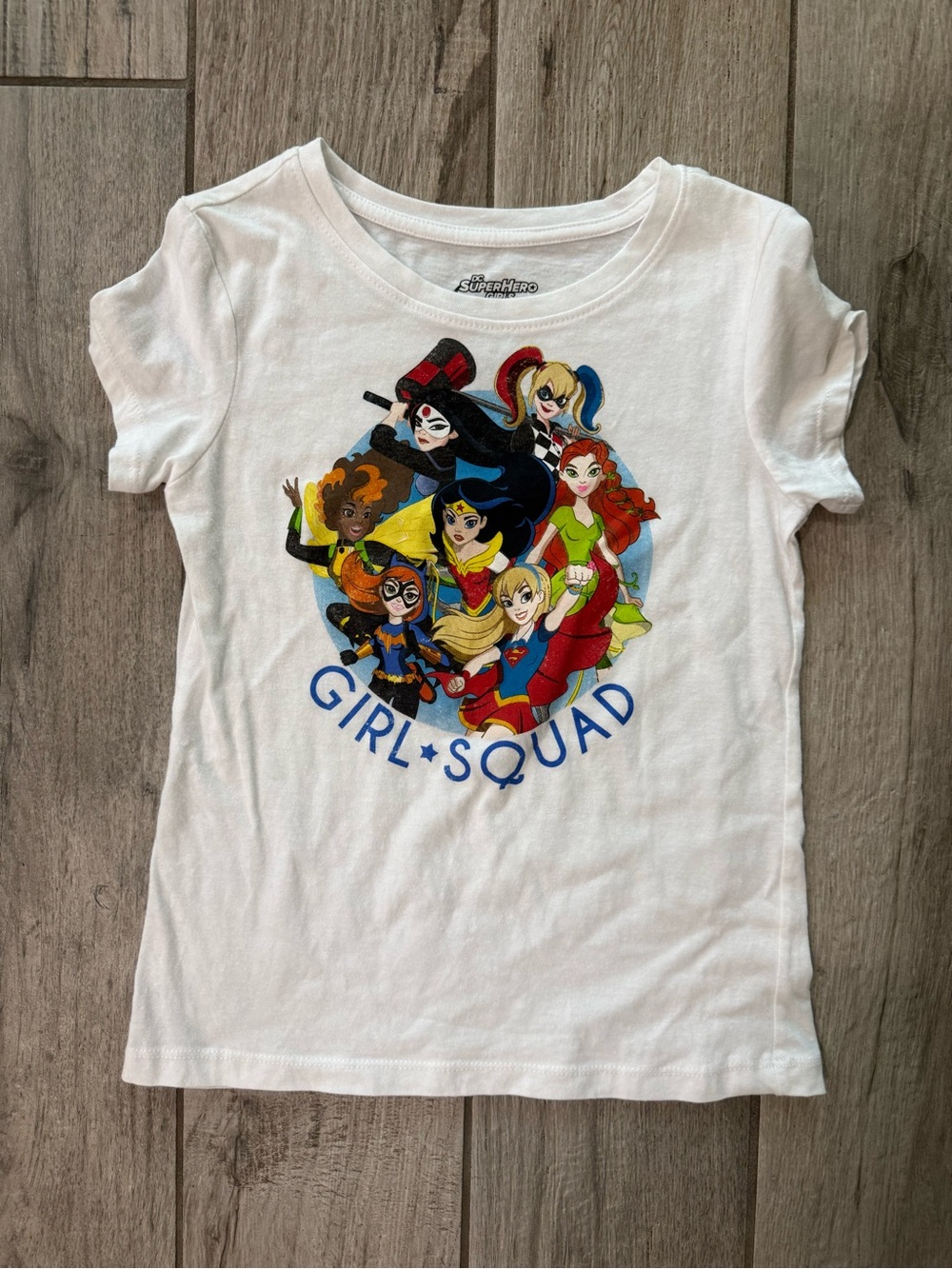 White 'Girl Squad' Super Hero Graphic Tee